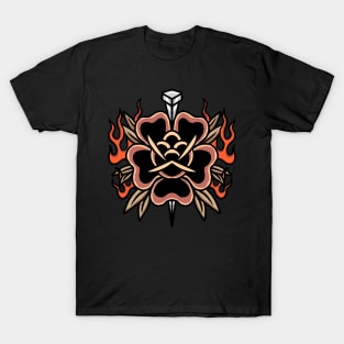 burning rose tattoo T-Shirt